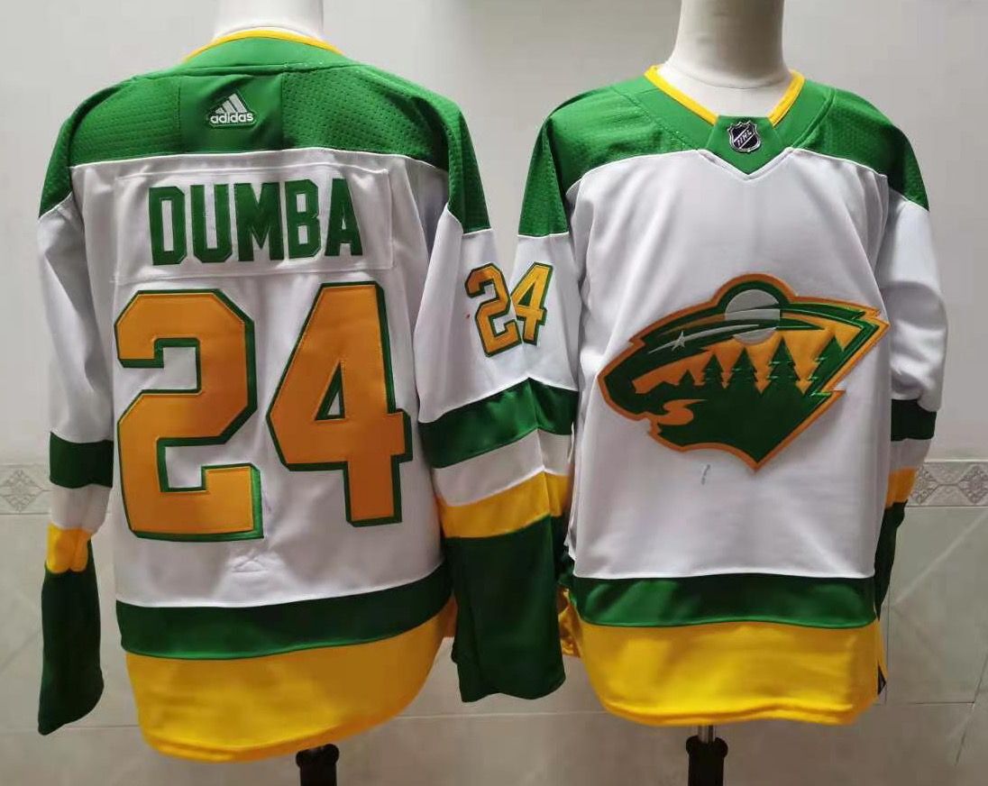 Men Minnesota Wild #24 Dumba White Throwback Authentic Stitched 2020 Adidias NHL Jersey->montreal canadiens->NHL Jersey